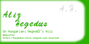 aliz hegedus business card